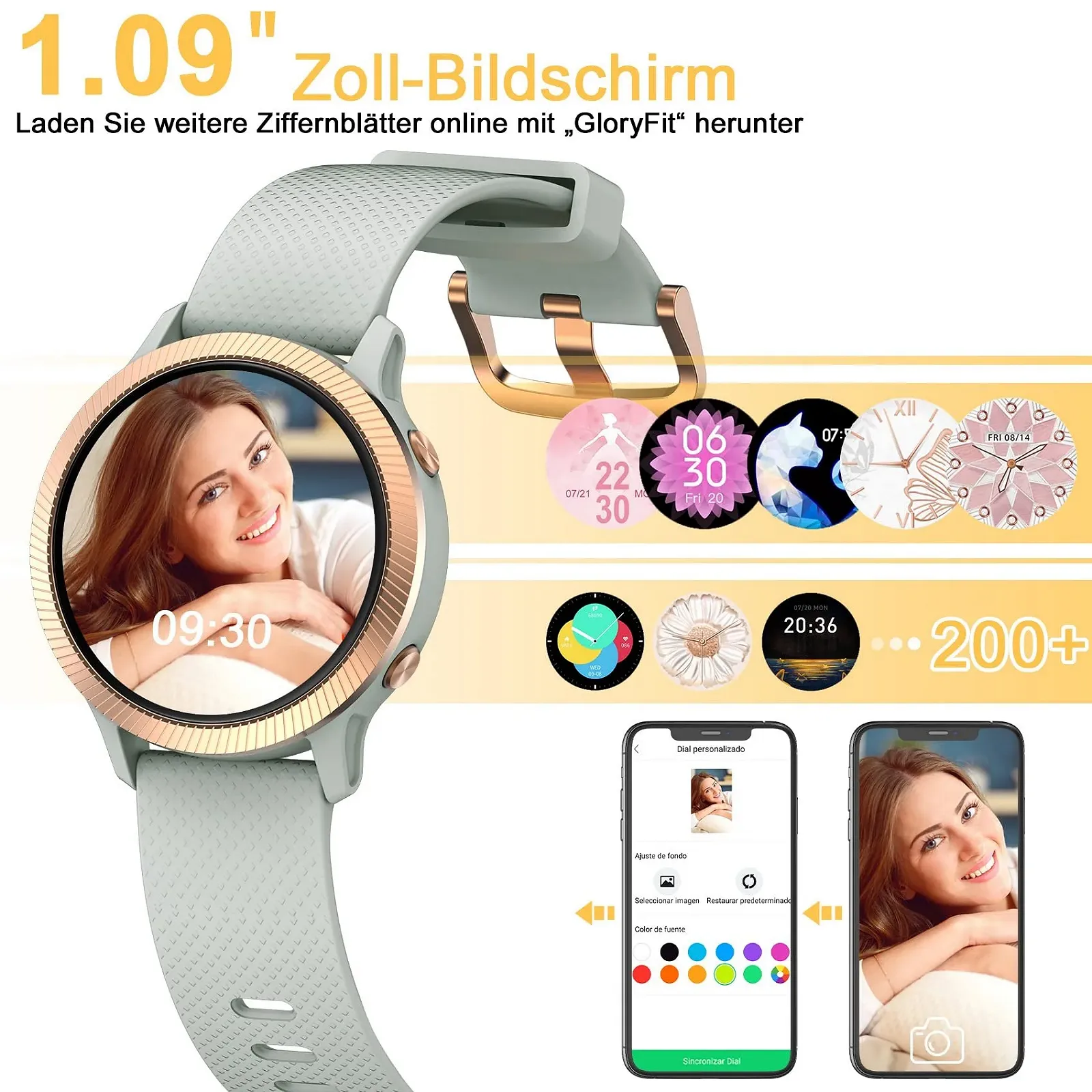 Смарт-годинник IOWODO IP68, сенсорний екран, для жінок, Android iOS, IP68, фото №5