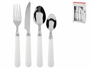 Купить Набор столовых приборов Home 756467 24 предмета Нержавеющая сталь Белая ручка - Фото 1 Набор столовых приборов Home 756467 24 предмета Нержавеющая сталь Белая ручка - Фото 1