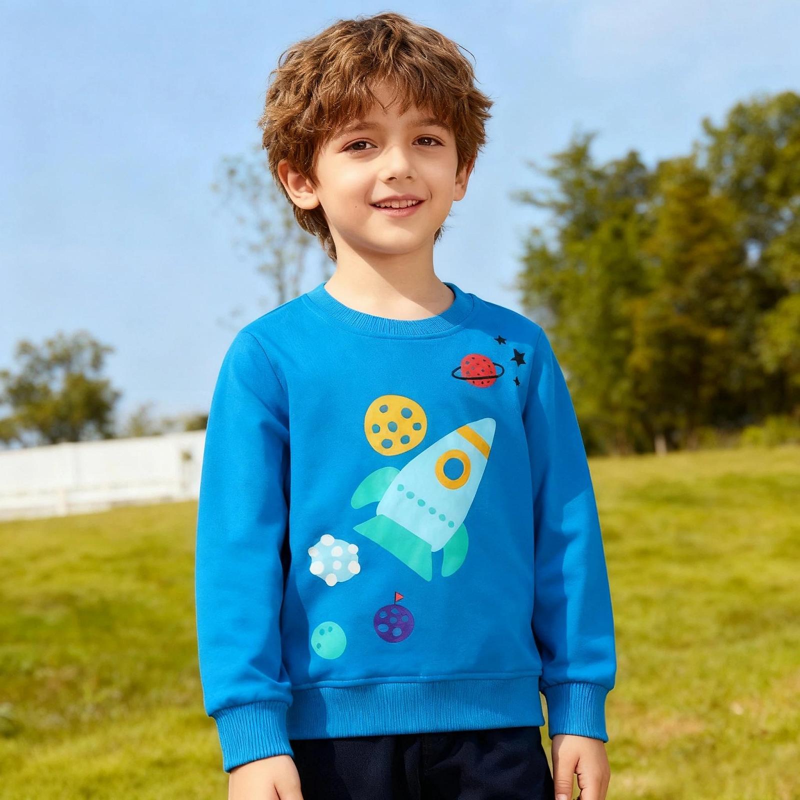 Пуловер Gumyoss Дитячий Бавовняний Светр для Хлопчиків з Динозавром для Хлопчиків, фото №5