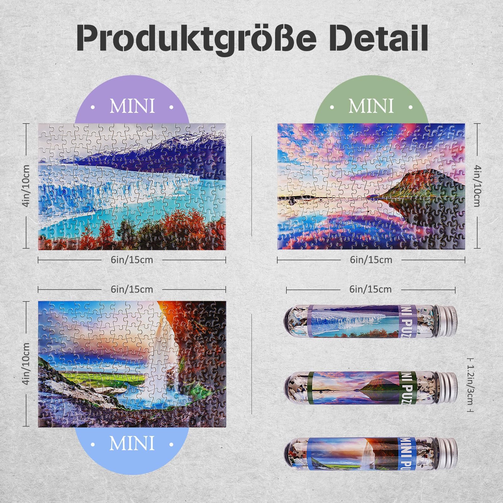 Набір пазлів MISITU Glacier Falls 3 шт. по 150 елементів міні для дорослих, фото №2