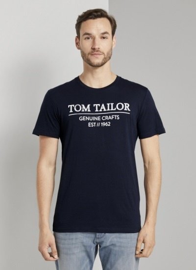 Футболка Tom Tailor с принтом 1021229XX1010668 Темно-синий S, фото №1