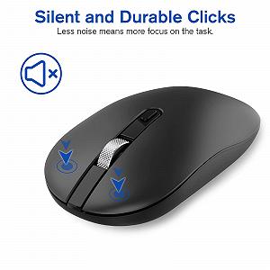 Мышь беспроводная Cimetech 2.4GHz, тихая, эргономичная, с USB-ресивером, 3 DPI, металлическое колесо прокрутки synthetic.ua - Фото 1