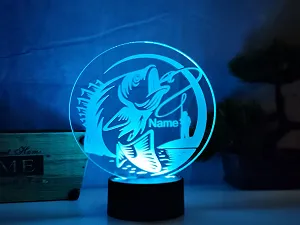 Настольная светодиодная лампа Рыбалка Персонализированная synthetic.ua - Фото 1