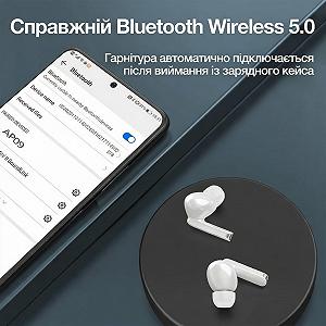 Беспроводные наушники Yoous AP28 / Bluetooth 5.2 / Влагозащита IPX67 / До 30 часов работы от кейса / Белые synthetic.ua - Фото 1