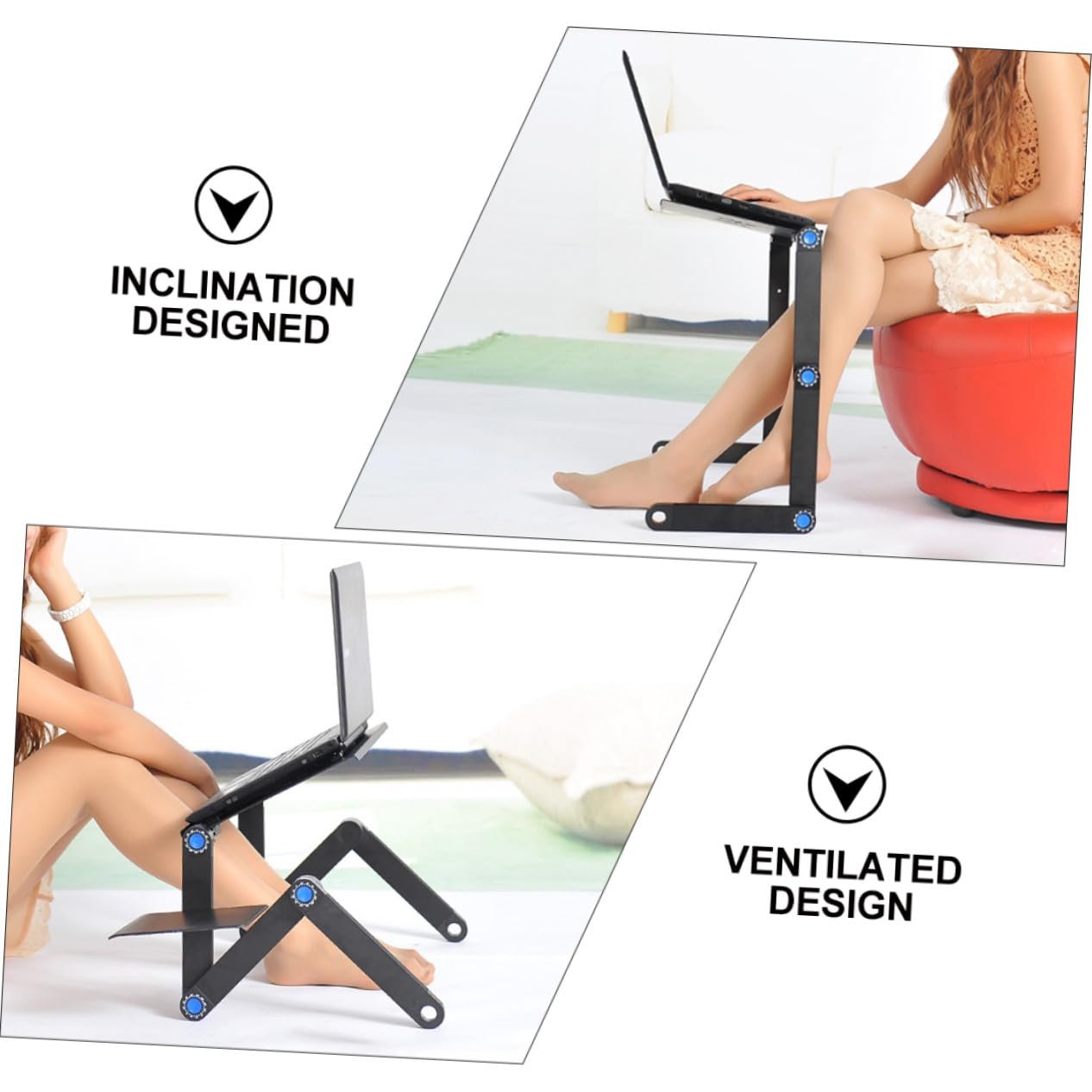 Регульована по висоті підставка для ноутбука Алюмінієва з вентиляцією. Ергономічна портативна, фото №5