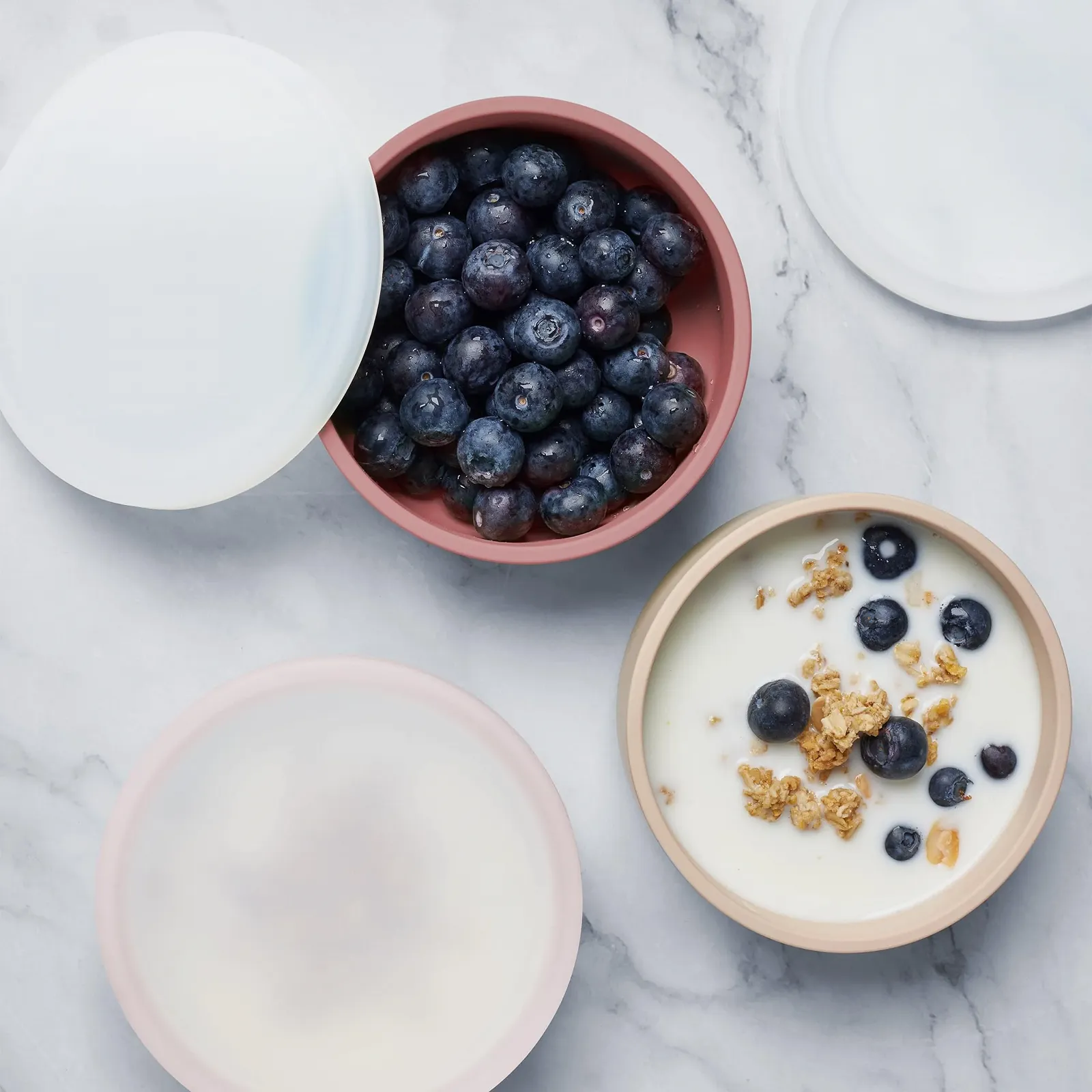 Миска з кришкою та присоскою Силікон від 6 місяців рожевий, ніжно-рожевий та бежевий, фото №4 Миска з кришкою та присоскою Силікон від 6 місяців рожевий, ніжно-рожевий та бежевий, фото №4