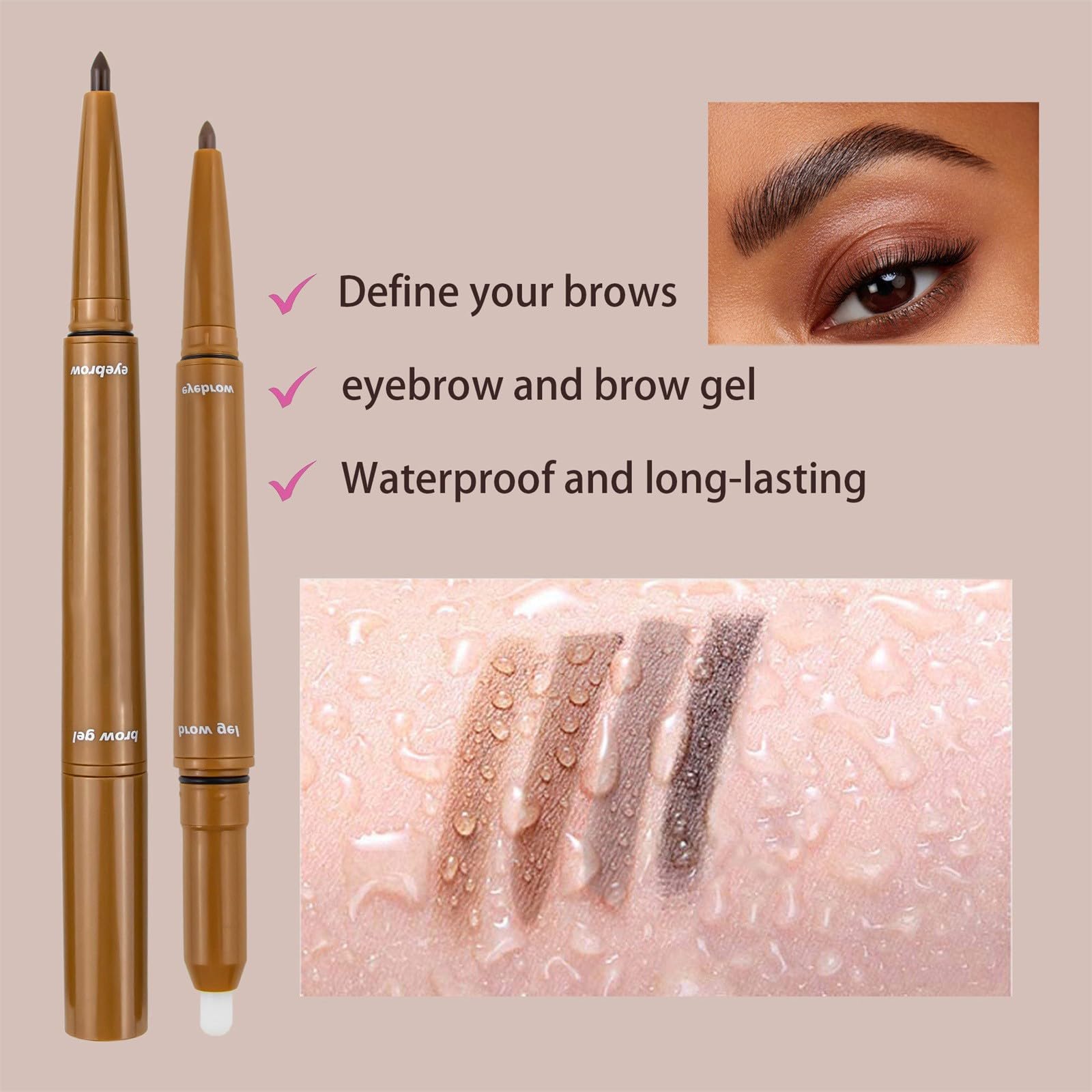 Набір макіяжу для брів 4 кольори автоматичний обертальний довготривалий барвник (A, One Size), фото №5