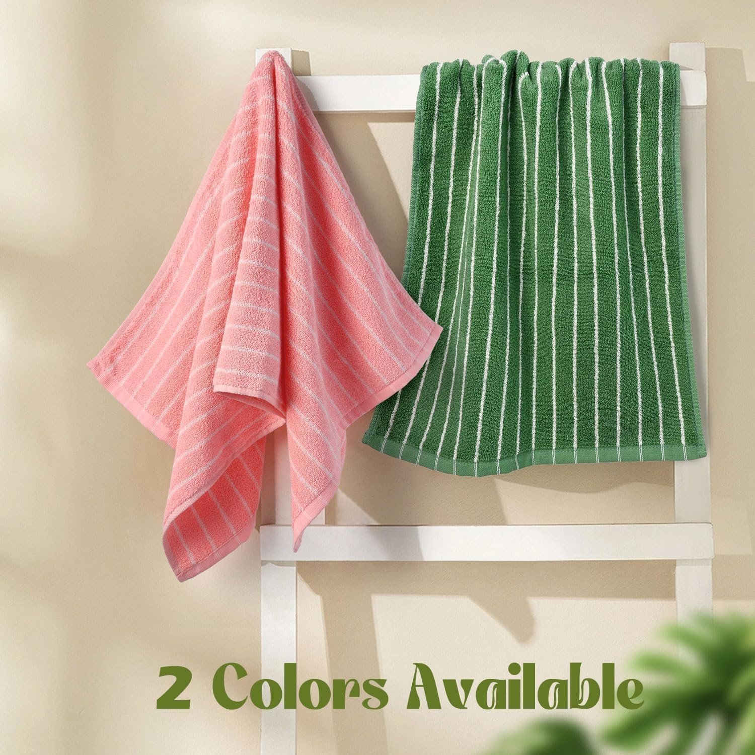 Набір рушників Jacquotha Green Stripe 2 штуки 14" x 29" Лісовий зелений, фото №3