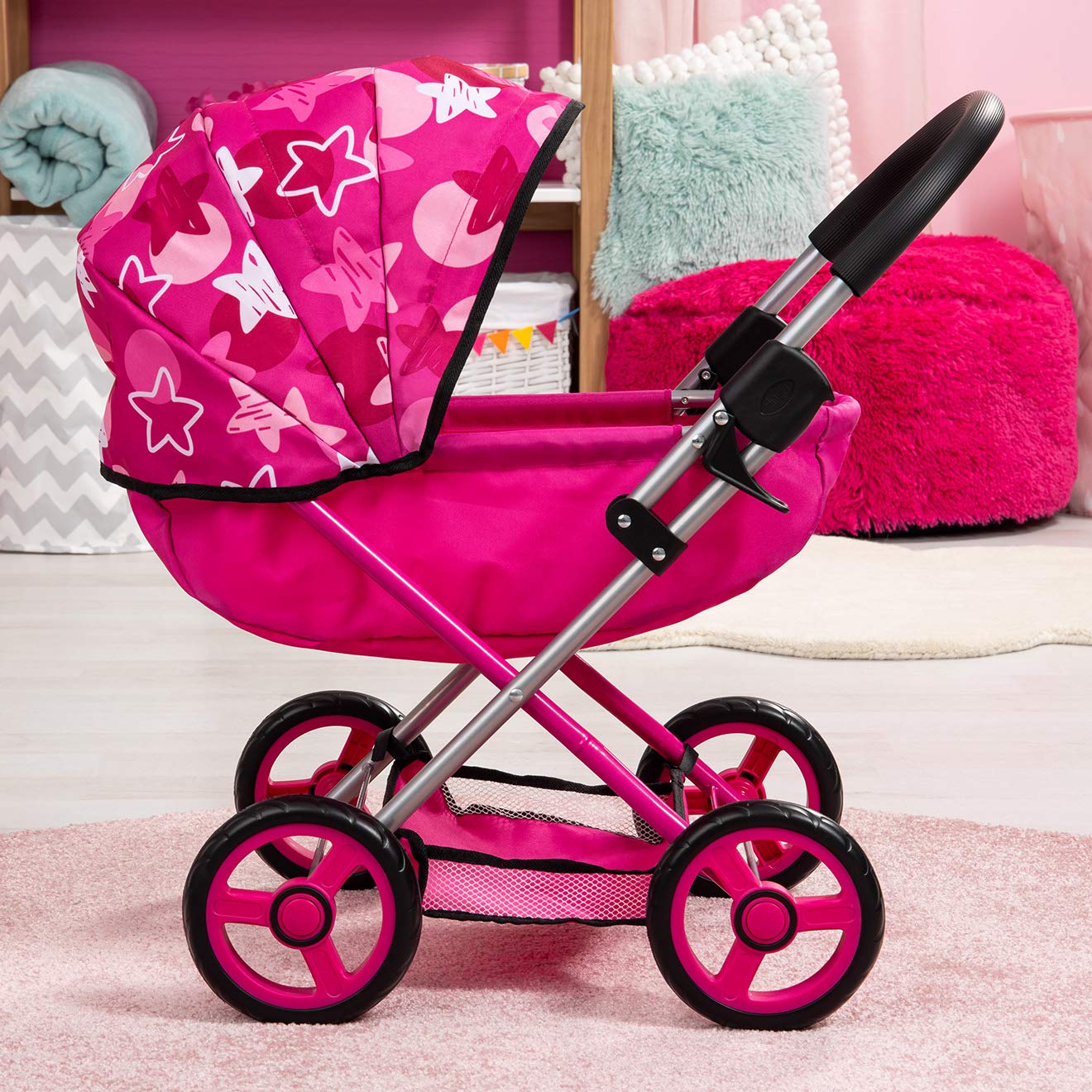 Детская коляска Bayer Design Cosy 12749AA с интегрированной корзиной, складывающаяся с одеялом, подушкой и сумкой, фото №2