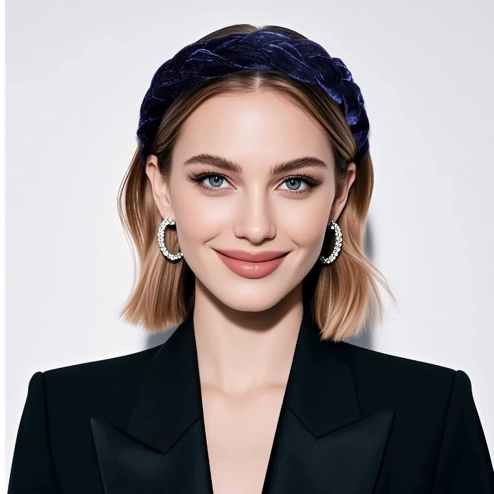 Обруч для волосся плетений Жіночий оксамитовий 4 шт, фото №5