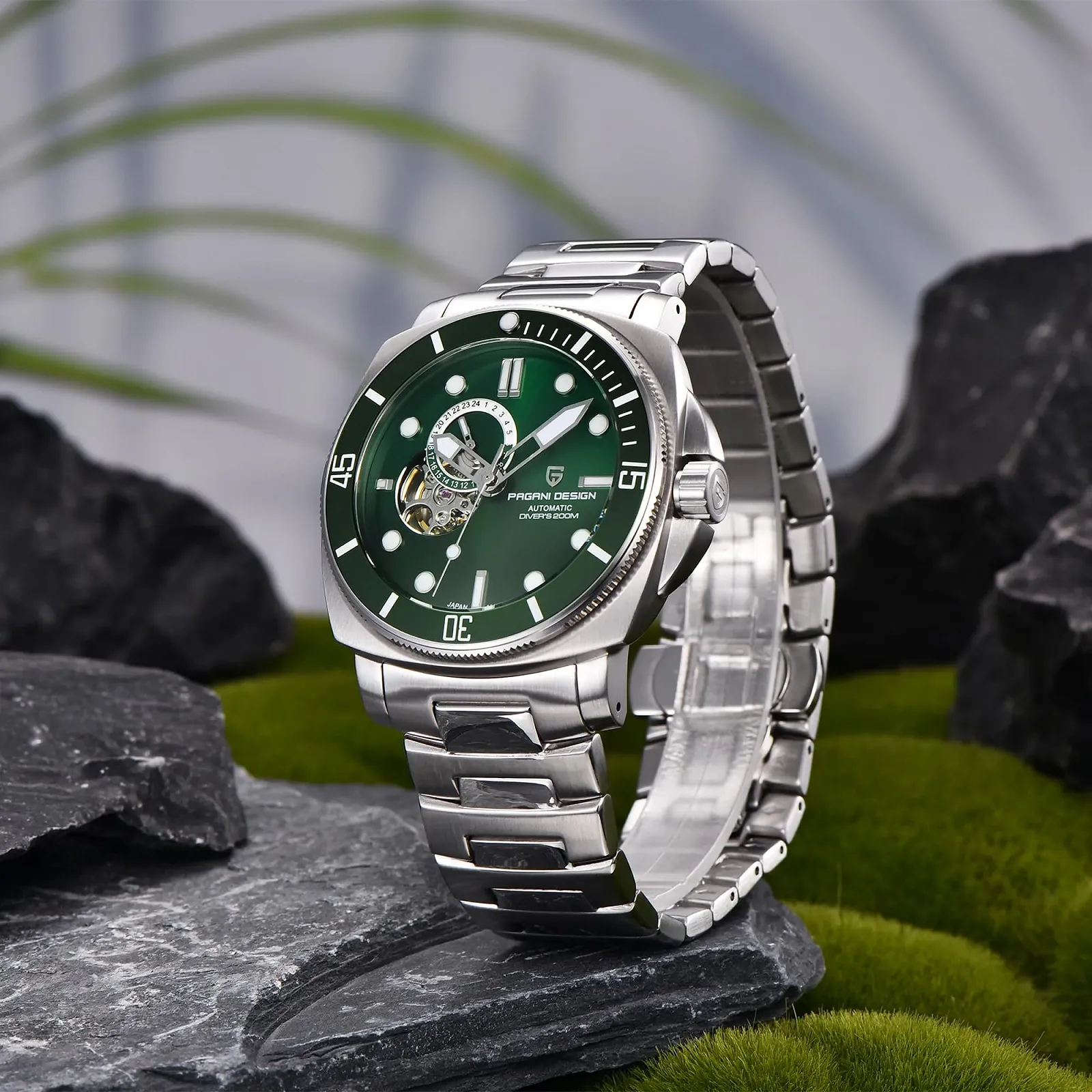 Мужские Часы Pagani Design Механические Автоматические Japan NH39 Водонепроницаемые до 200 м Люминесцентное Сапфировое Стекло Нейлоновый Ремешок, фото №5