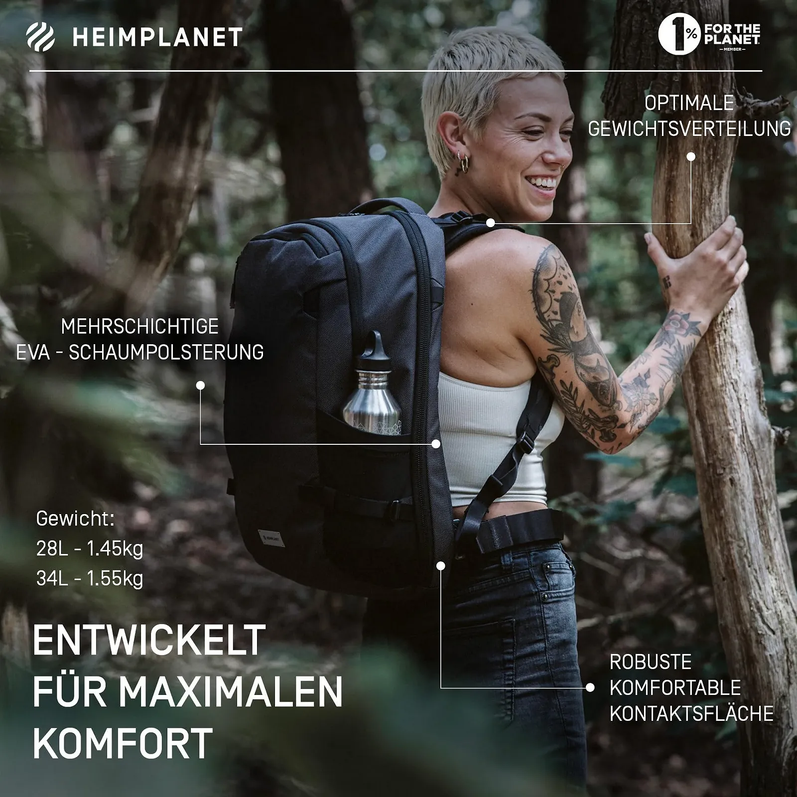 Рюкзак для ноутбука HEIMPLANET Original Transit Line Travel Pack Водонепроникний Dyecoshell, фото №4 Рюкзак для ноутбука HEIMPLANET Original Transit Line Travel Pack Водонепроникний Dyecoshell, фото №4