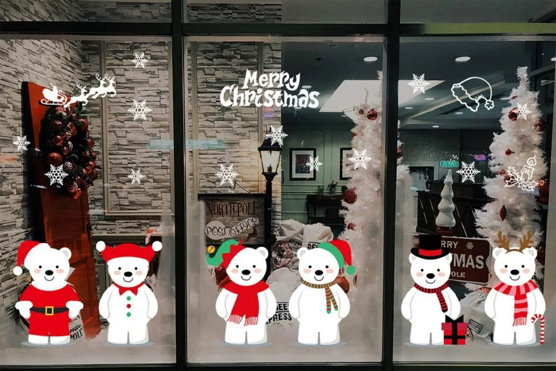 Різдвяна наклейка на вікно heekpek Cute Xmas Вінілова, фото №2