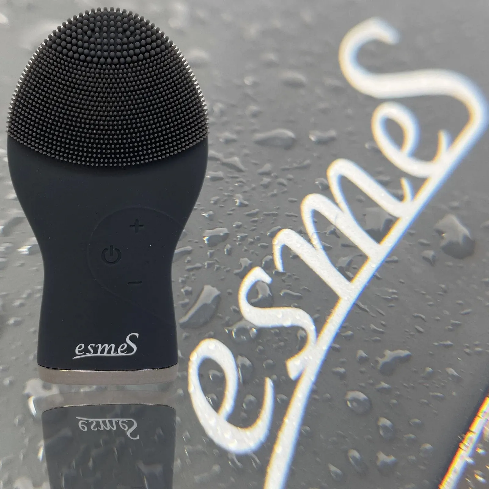 Щітка для очищення обличчя esmeS Силіконова гігієнічна водонепроникна Матовий чорний, фото №4