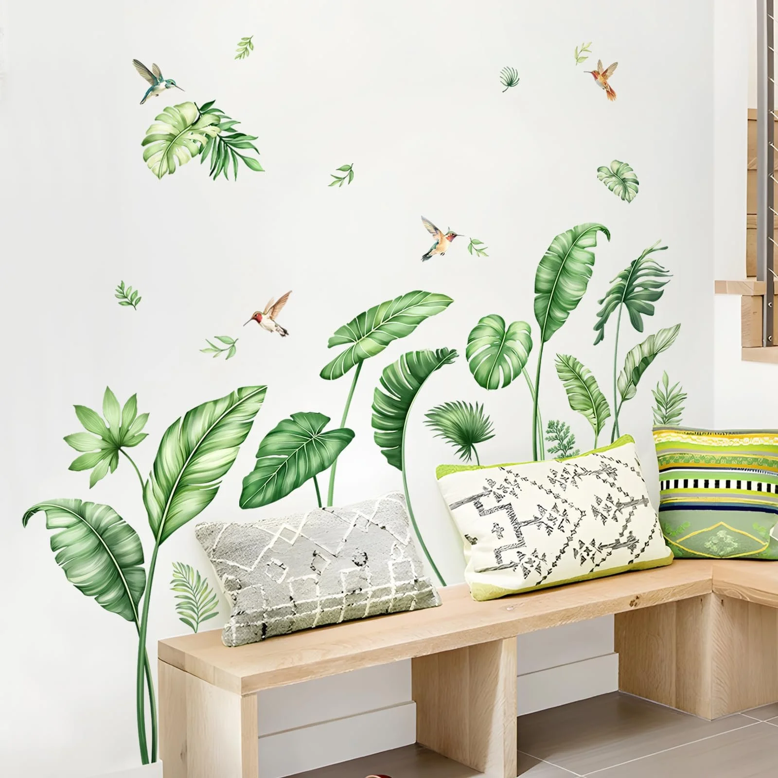 Наклейка на стіну Palm Leaves Boho Large Green Tropical, фото №3 Наклейка на стіну Palm Leaves Boho Large Green Tropical, фото №3