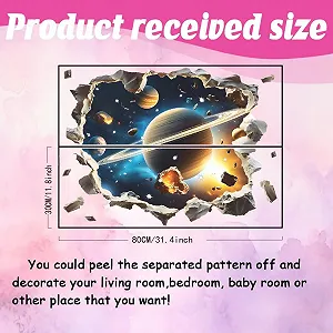 Наклейка на стіну 3D SUPERDANT Космічна галактика Вінілова Синя synthetic.ua - Фото 1