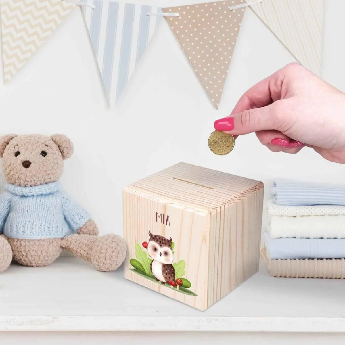 Скарбничка GRAVURZEILE Forest Animals дерев'яна Лисиця, фото №9