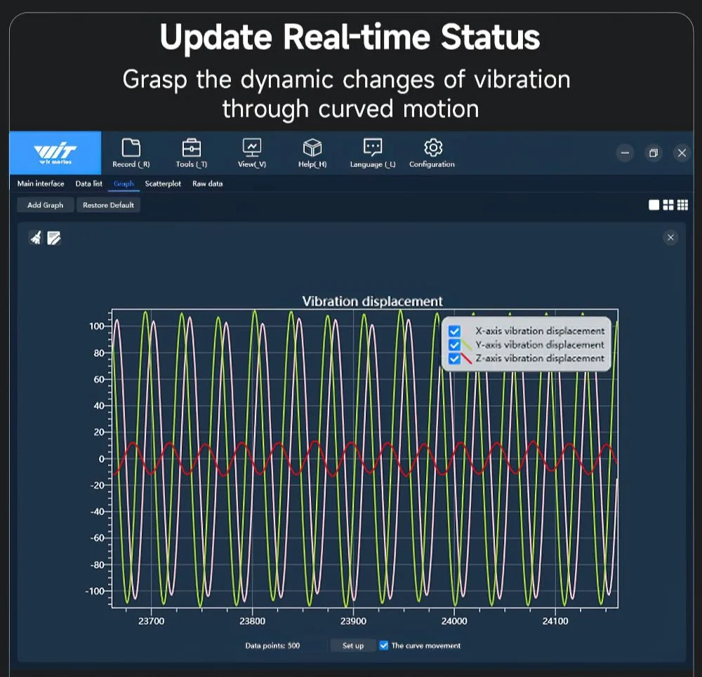 Датчик вибрации WITMOTION WTVB01-BT50 / Беспроводной монитор ускорения, фото №4