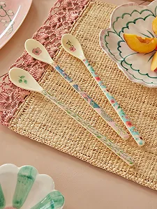 Ложка Rice Latte Меламін Квітковий принт Набір з 6 штук synthetic.ua - Фото 1