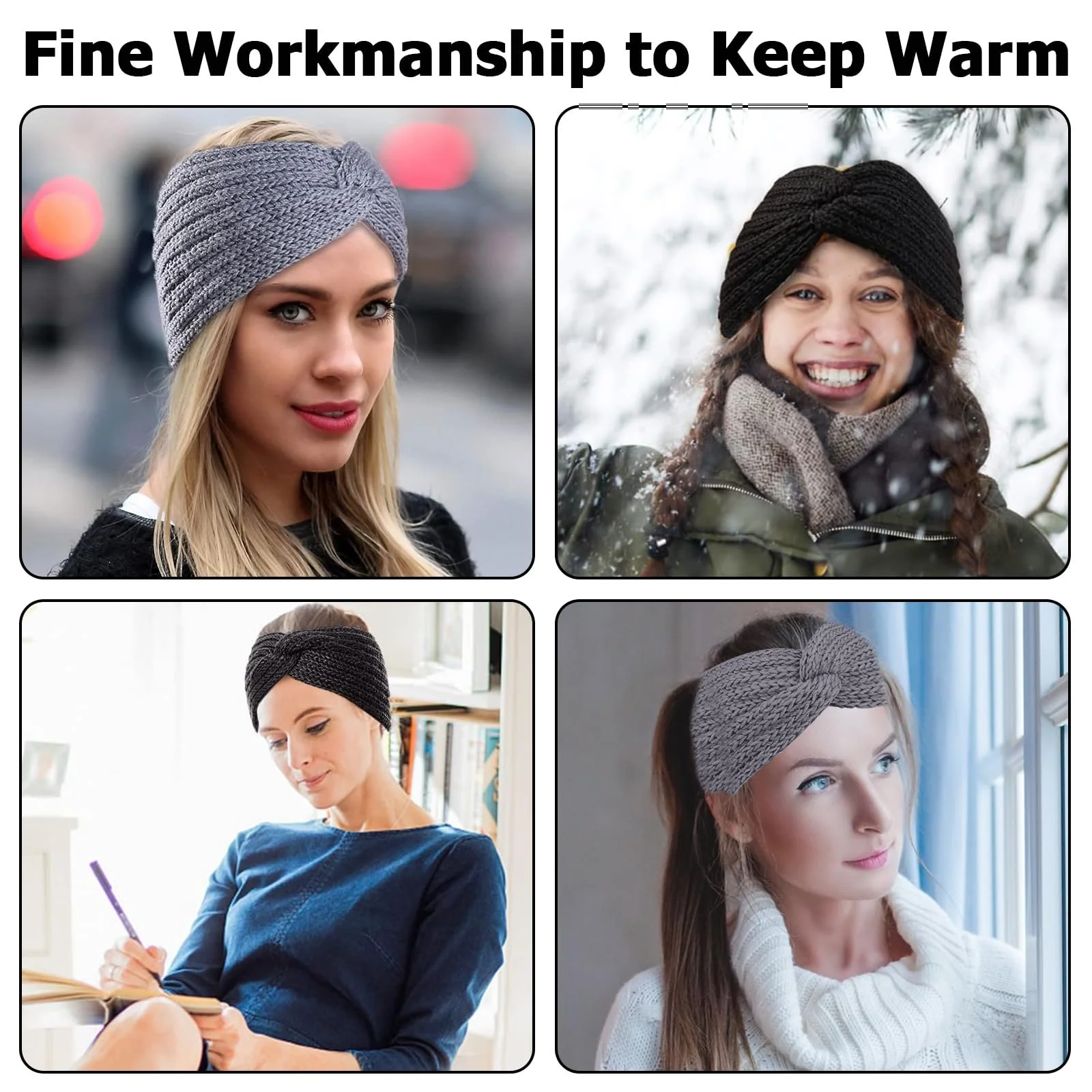 Повязка на голову зимняя женская, фото №7