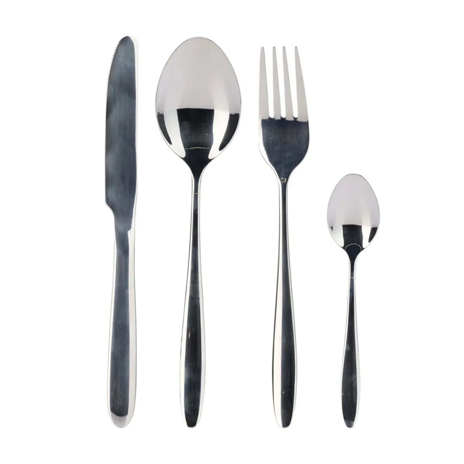 Набір столових приборів Well Home 24 предмети нержавіюча сталь срібне покриття, фото №1