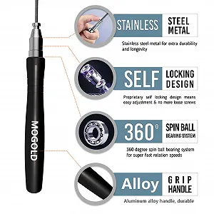 Скакалка Weighted High Speed Jump Rope швидкісна 2 сталеві троси самоблокувальна 3 м synthetic.ua - Фото 1