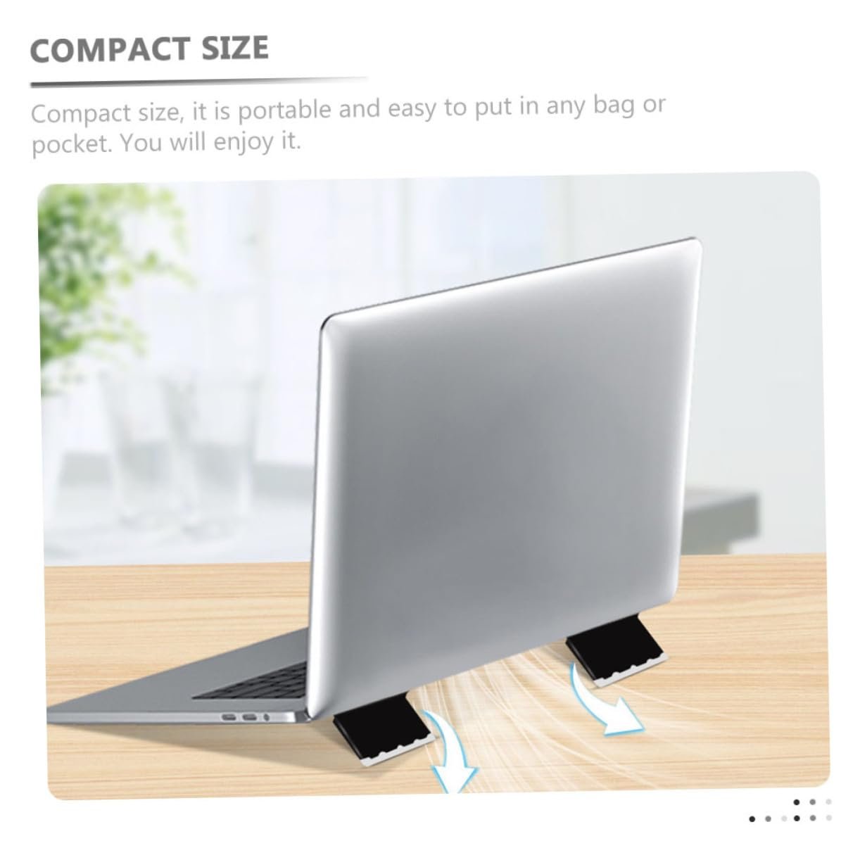 Подставка для ноутбука Портативная Компактная Эргономичный дизайн 2 шт. Черный, фото №6