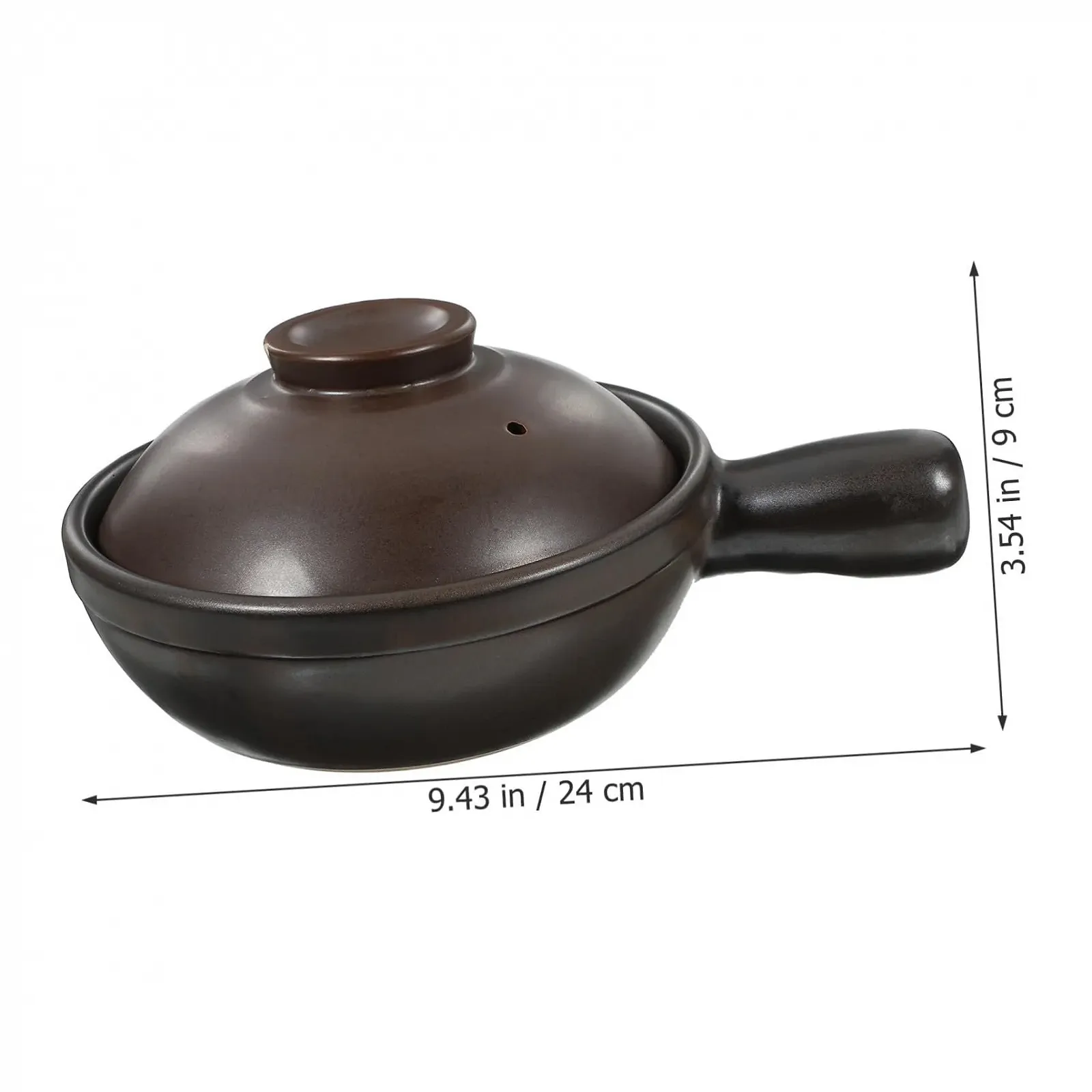 Ківш керамічний традиційний з кришкою та ручкою термостійкий для супів та рису, фото №7