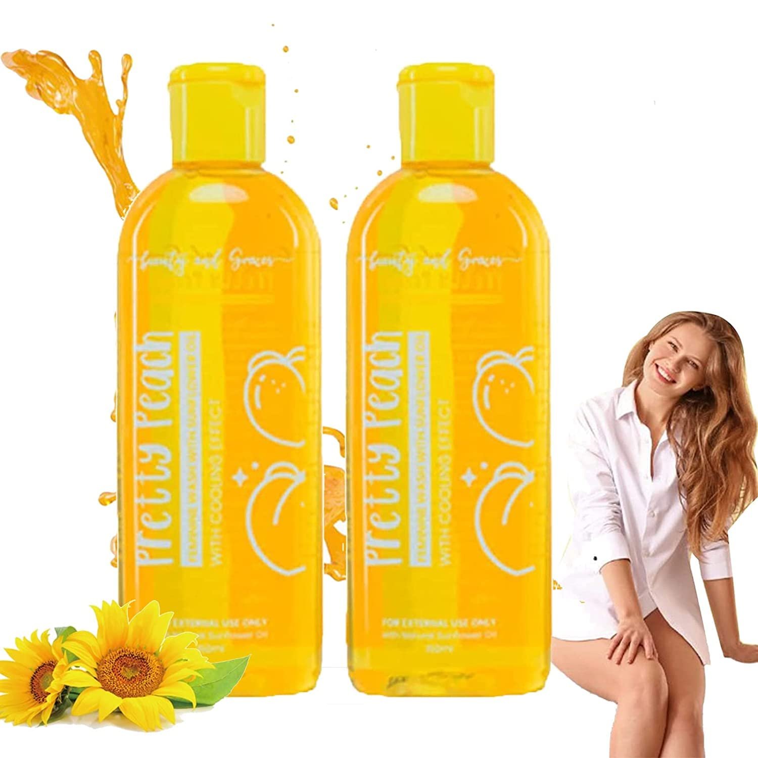 Гель для душу Pretty Peach Blossom Sunflower Oil для жінок зволожувальний та живильний, фото №1