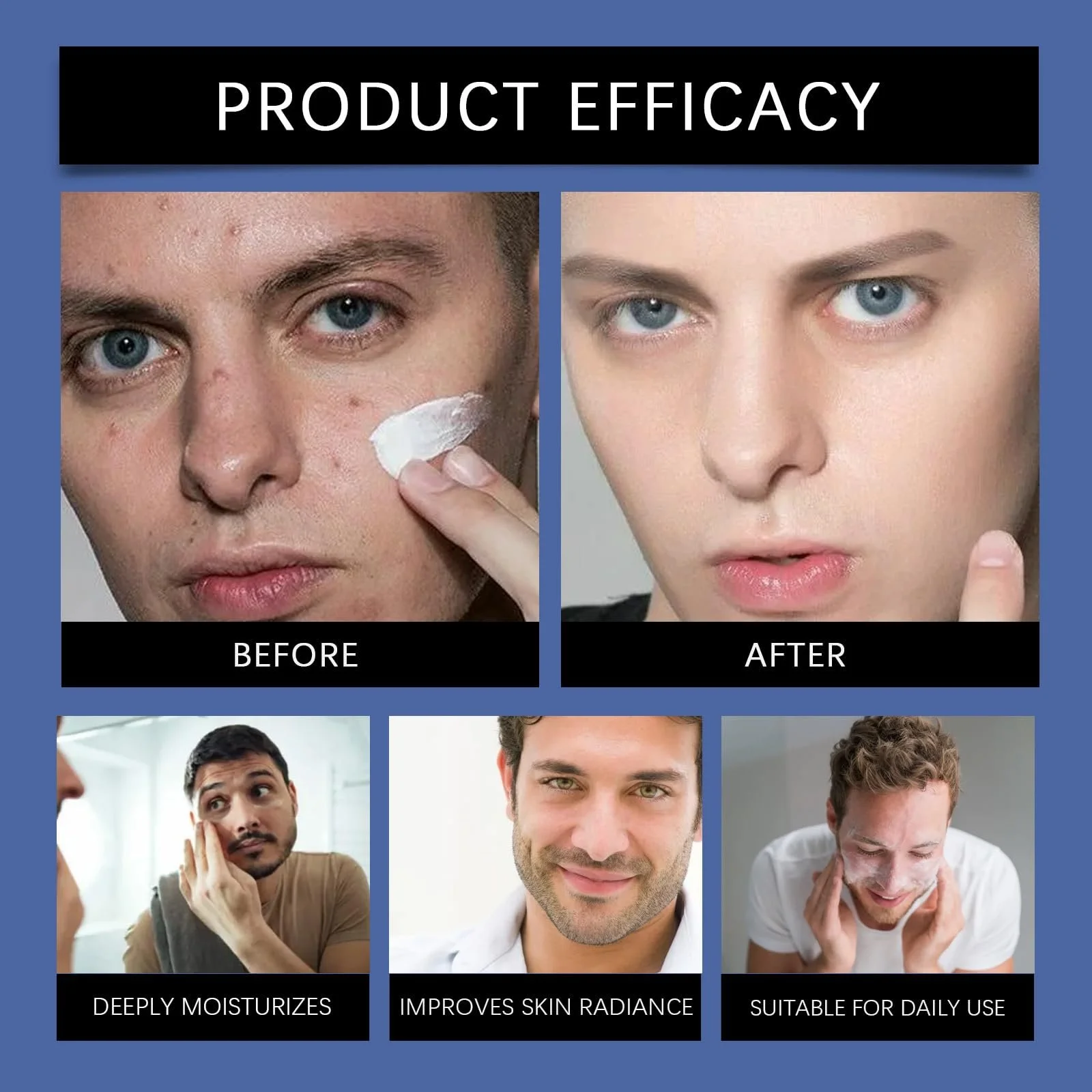 Зволожувальний крем для обличчя для чоловіків 6-in-1 Anti-Aging Wrinkle Cream Aftershave Lotion Organic Firming 3 шт, фото №2