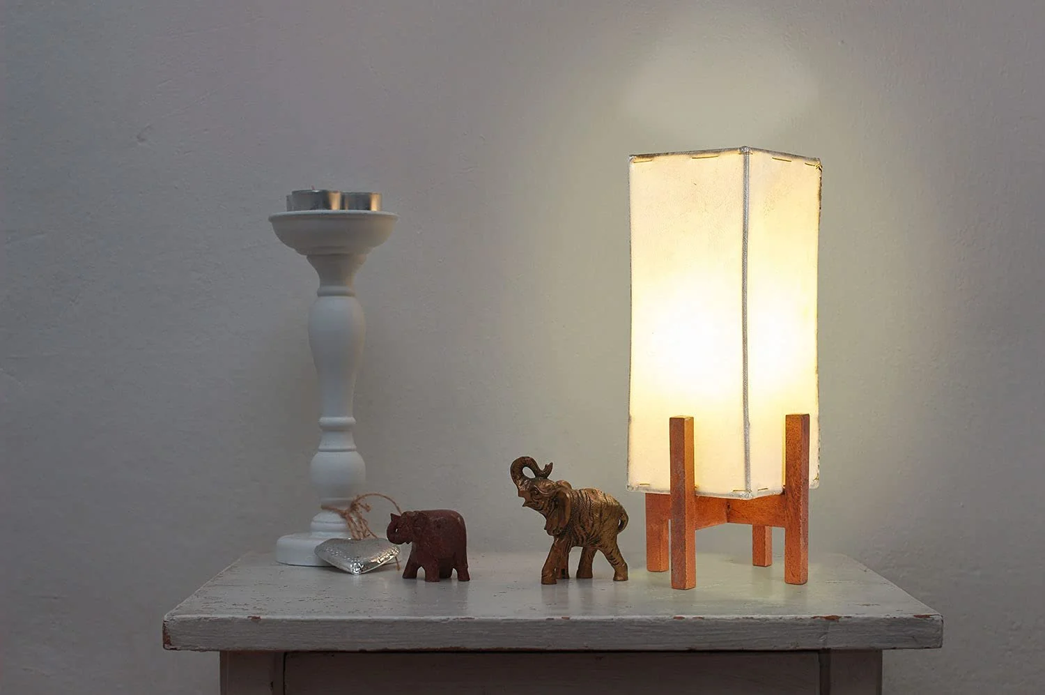 Настільна лампа Marrakesch Janka 30 см набір із 2 шт бежева (темно-коричнева рама), фото №4