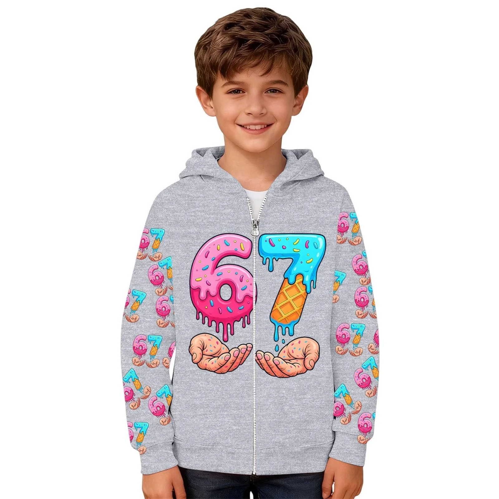 Толстовка з капюшоном для хлопчиків і дівчаток з принтом, фото №1