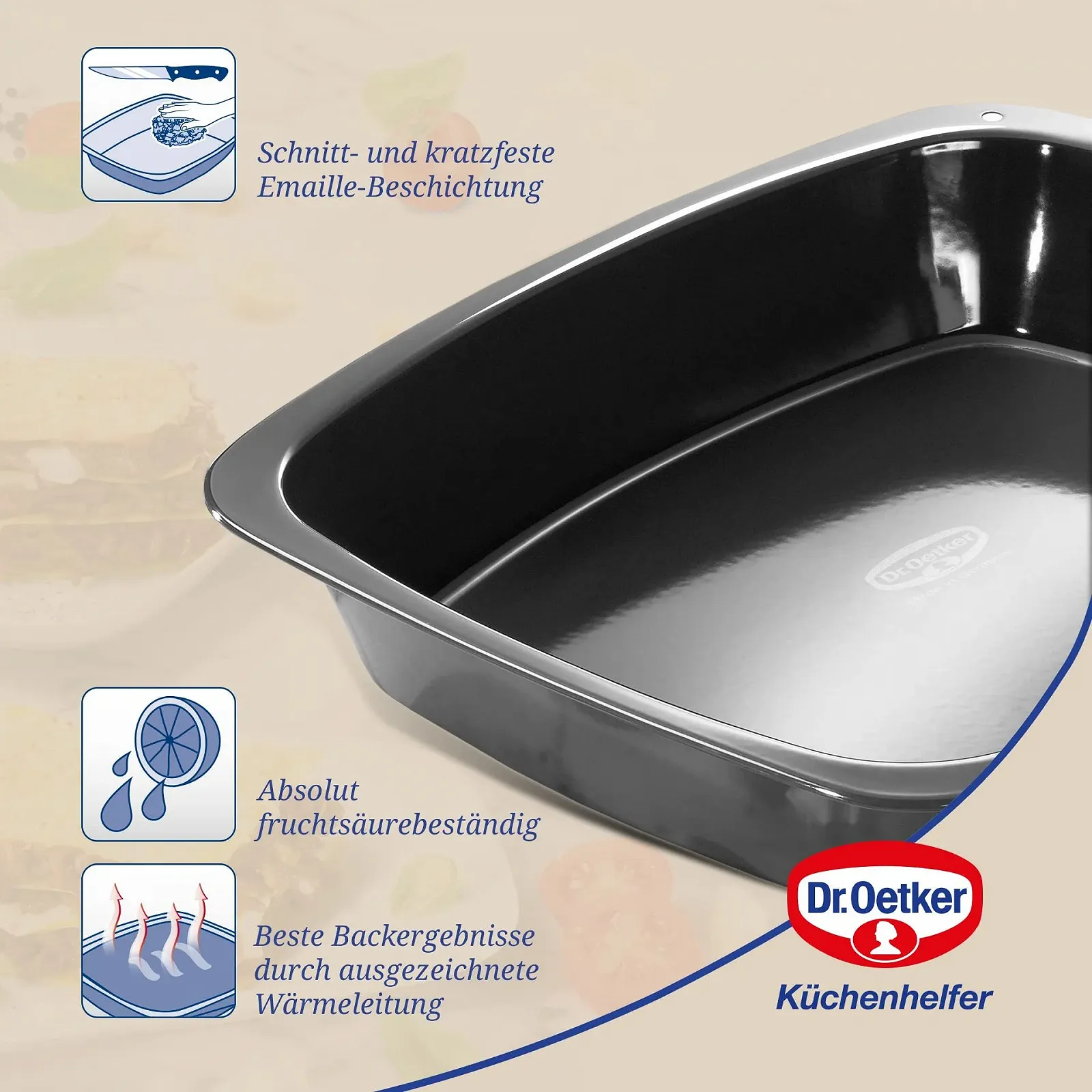 Форма для запікання Dr. Oetker Baking Ideas 33 см чорна, фото №2