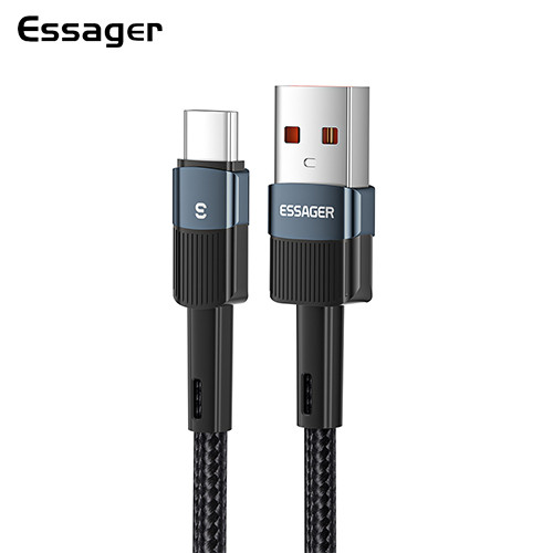 Зарядный кабель ESSAGER Fast Charge 6A PD66W Type-C 1 метр PS, фото №3