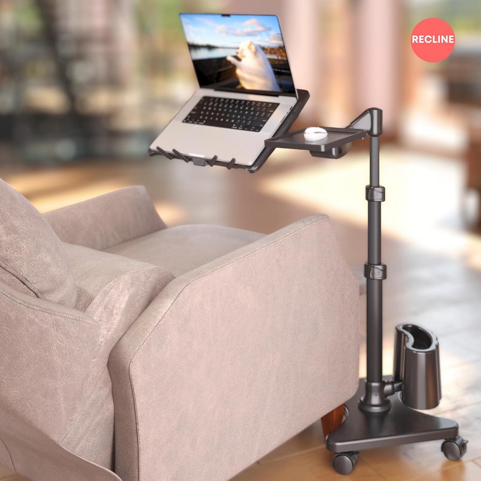 Підставка для ноутбука Levo Deluxe G2-801 з підставкою для миші Стильний дизайн Gunmetal і Black, регулювання висоти, обертання на 360
градусів, фото №3