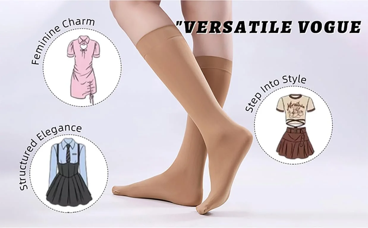 Шкарпетки до коліна TRIFOLIUM Жіночі, 80 Den, нейлон, з комфортним поясом, фото №4