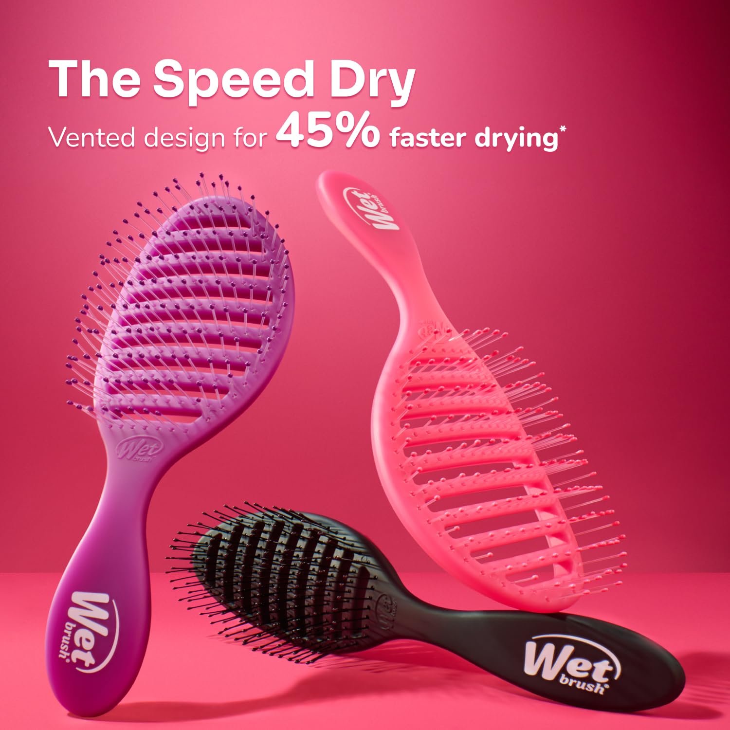 Щітка WetBrush Speed Dry Detangler з термостійкою щетиною Heatflex та відкритою вентильованою конструкцією для швидкого сушіння волосся, колір аква, фото №10