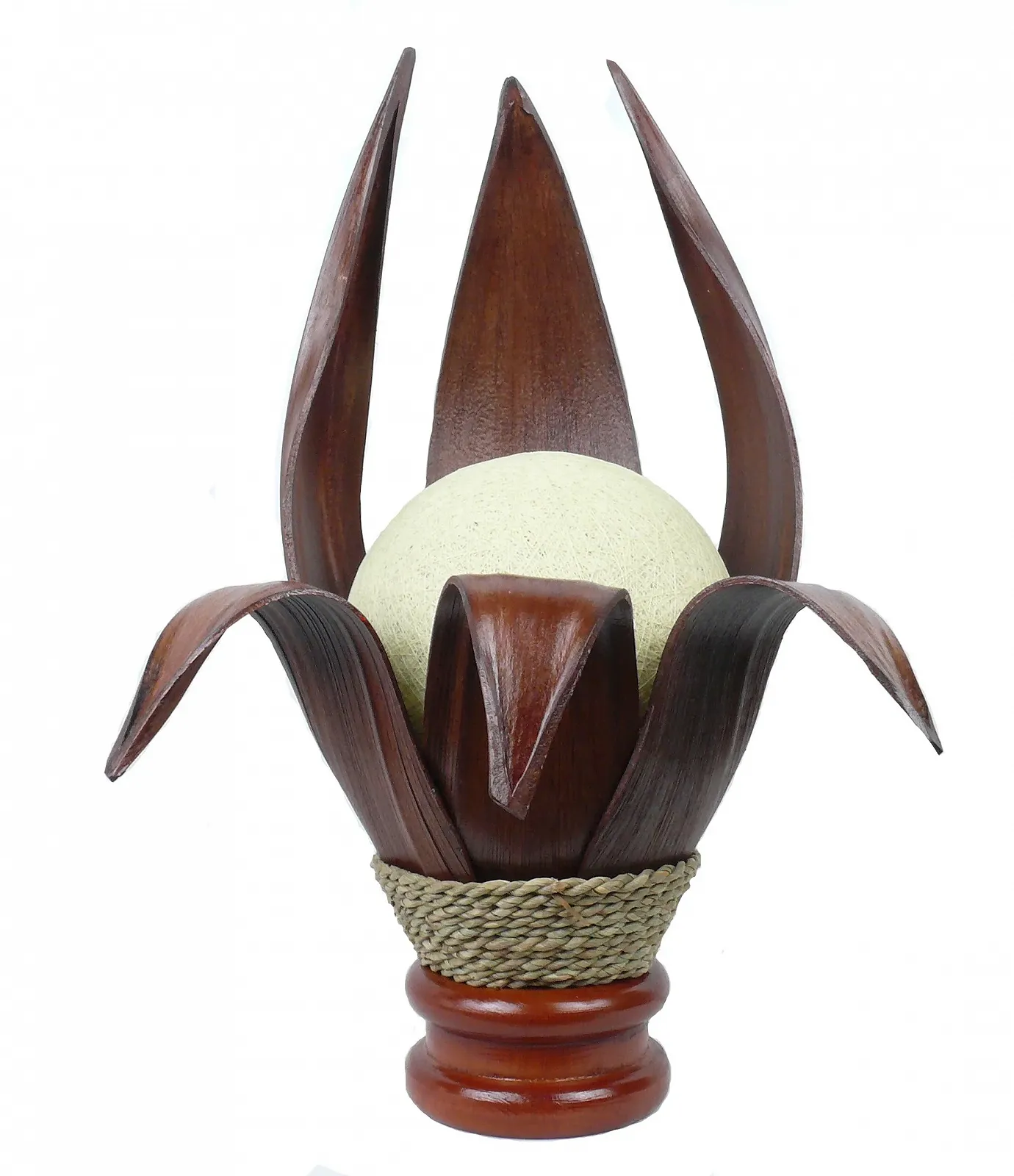 Настільна лампа Karima з 6 листків лотоса з натуральних матеріалів, фото №1