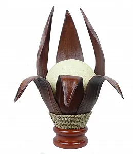 Настільна лампа Karima з 6 листків лотоса з натуральних матеріалів - Фото 1