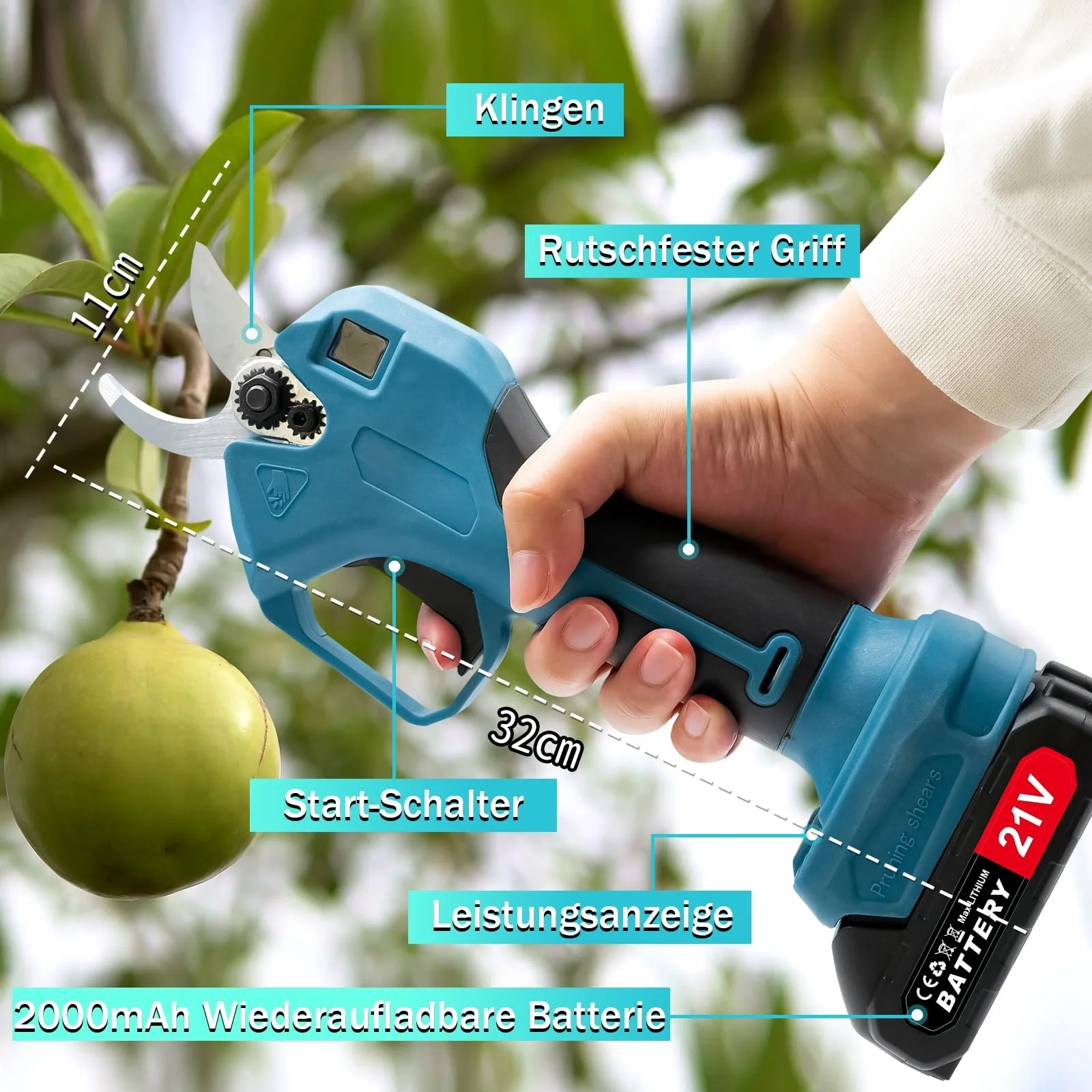 Ножиці акумуляторні Sentasi 500 Вт, 25 мм діаметр зрізу, фото №7