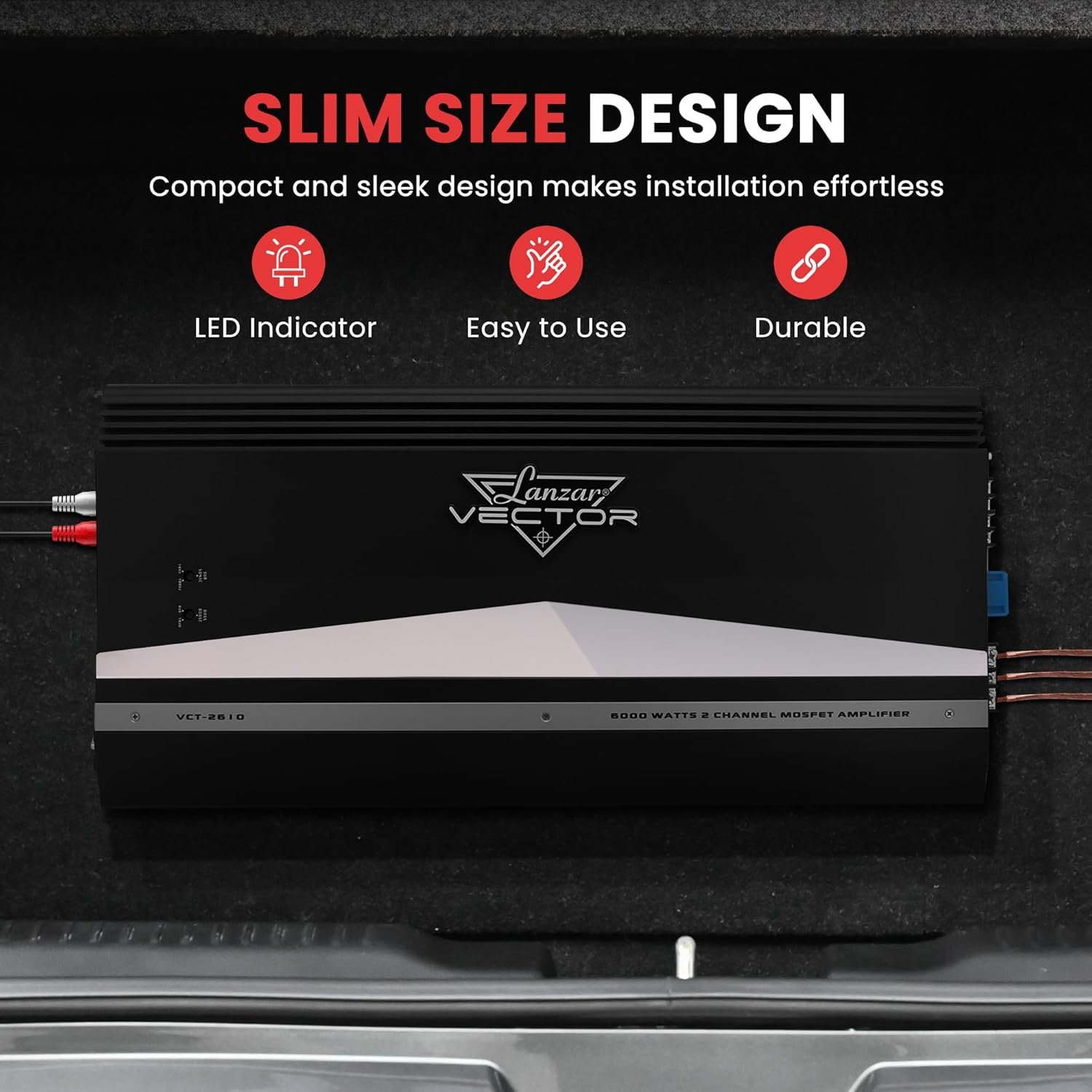 2-канальний підсилювач звуку Lanzar Vector 6000W black, фото №5