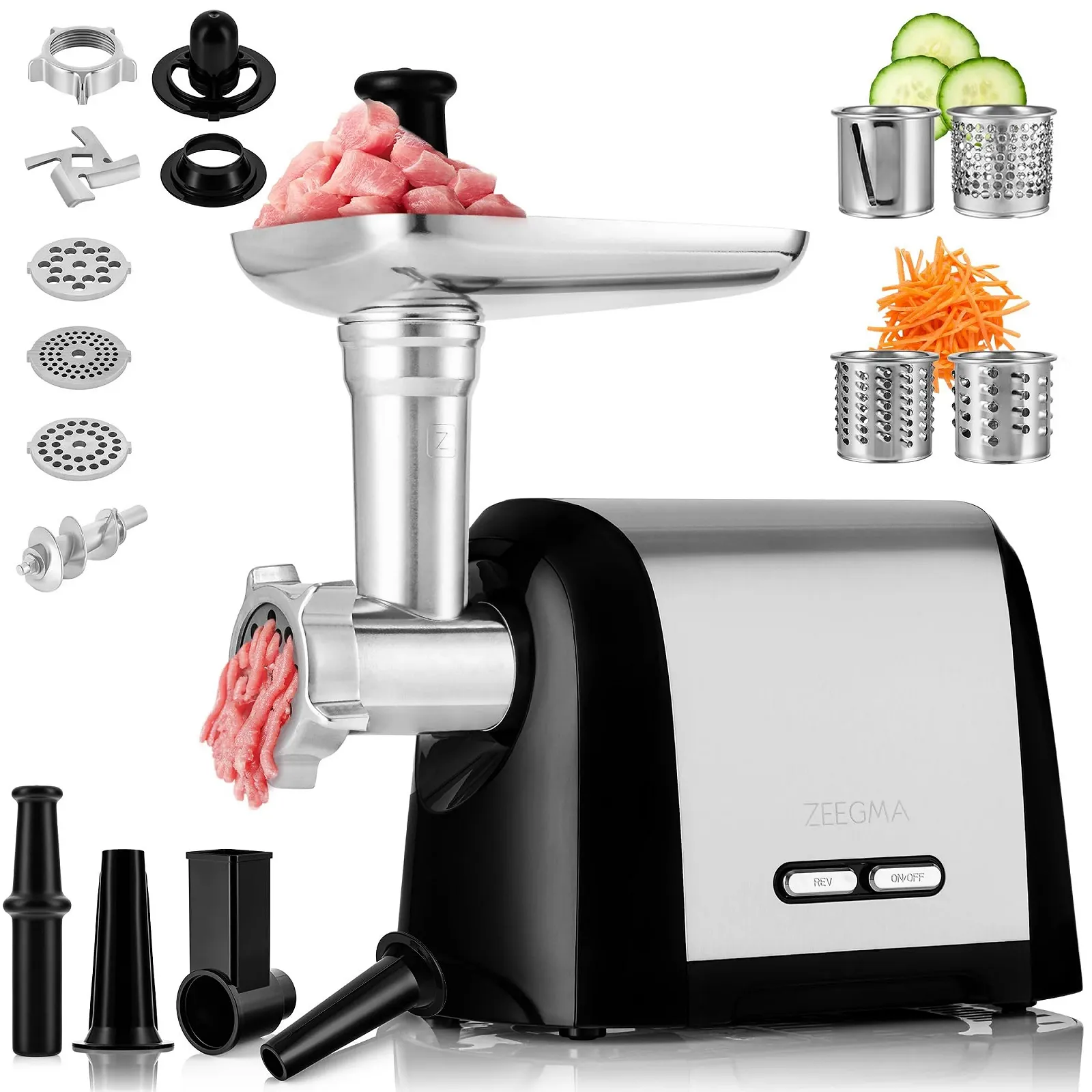 Мясорубка электрическая Zeegma Molen Chef 1200 Вт 1.8 кг/мин реверс, фото №1 Мясорубка электрическая Zeegma Molen Chef 1200 Вт 1.8 кг/мин реверс, фото №1