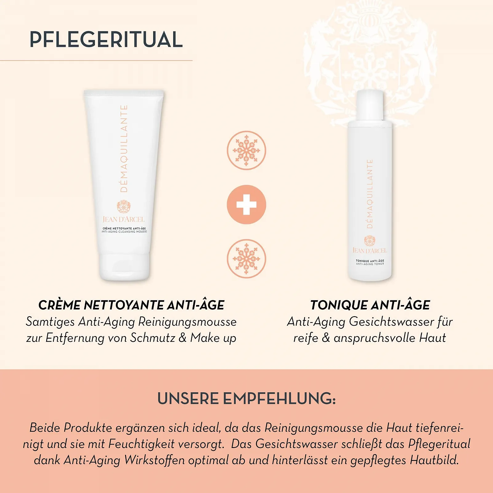 Мус для вмивання JEAN D'ARCEL DMAQUILLANTE Cr\u00e8me Nettoyante Anti-Ageing з мигдалевою олією та алантоїном 200 мл, фото №6