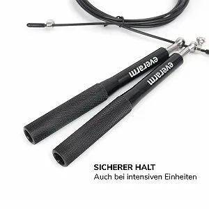 Скакалка Everarm Pro Speed Rope Регульована сталева з алюмінієвими ручками та сумкою ціна на synthetic.ua - Фото 1 Скакалка Everarm Pro Speed Rope Регульована сталева з алюмінієвими ручками та сумкою synthetic.ua - Фото 1