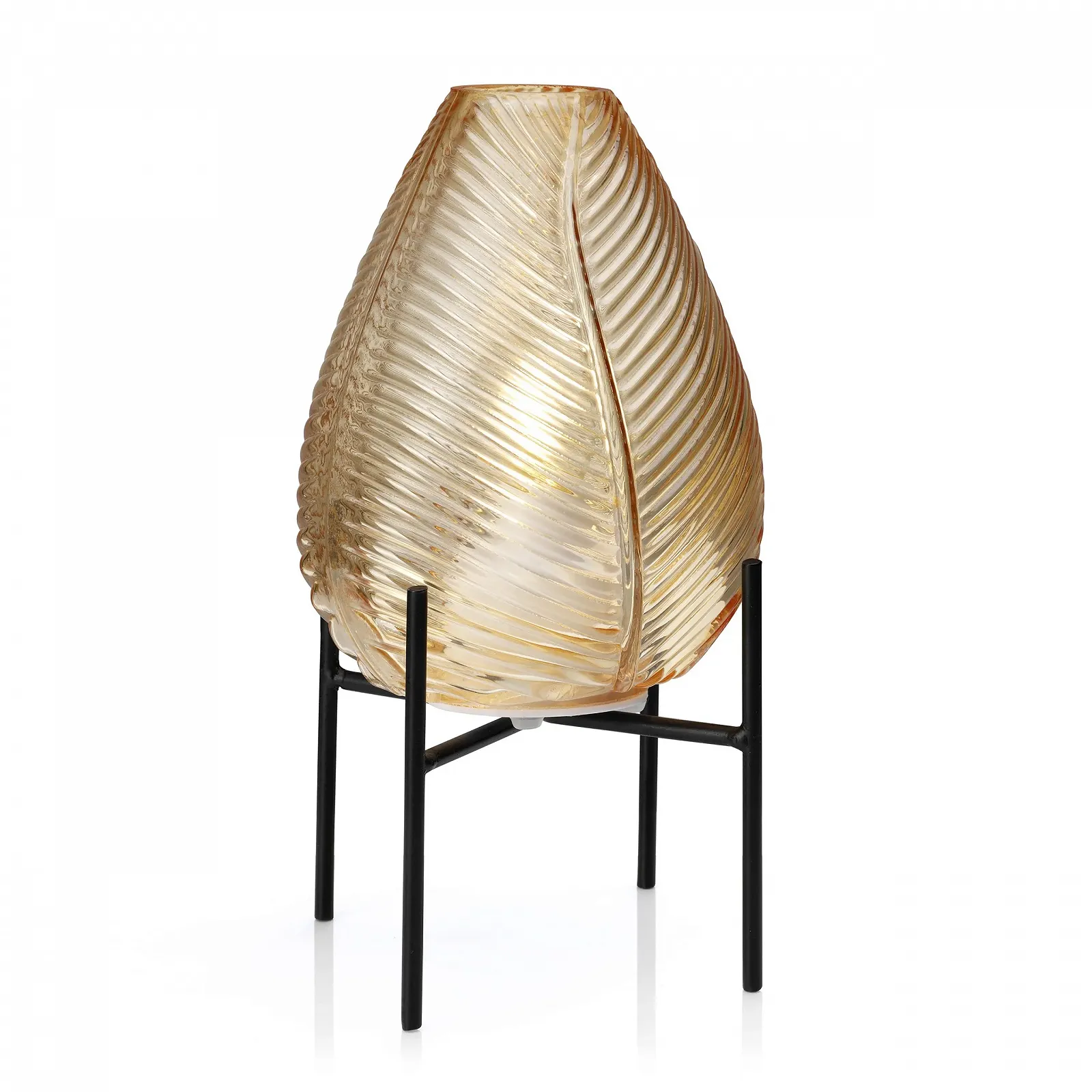 Настільна лампа Auraglow Leaf Акумуляторна USB Скляна Світлодіодна., фото №2