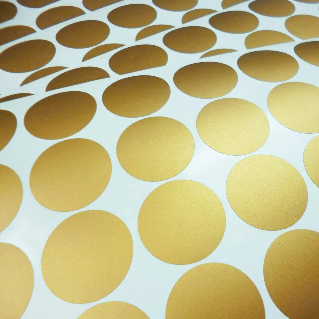 Наклейки на стену Confetti Dots 192 шт. 3.3 см золотистые, фото №3