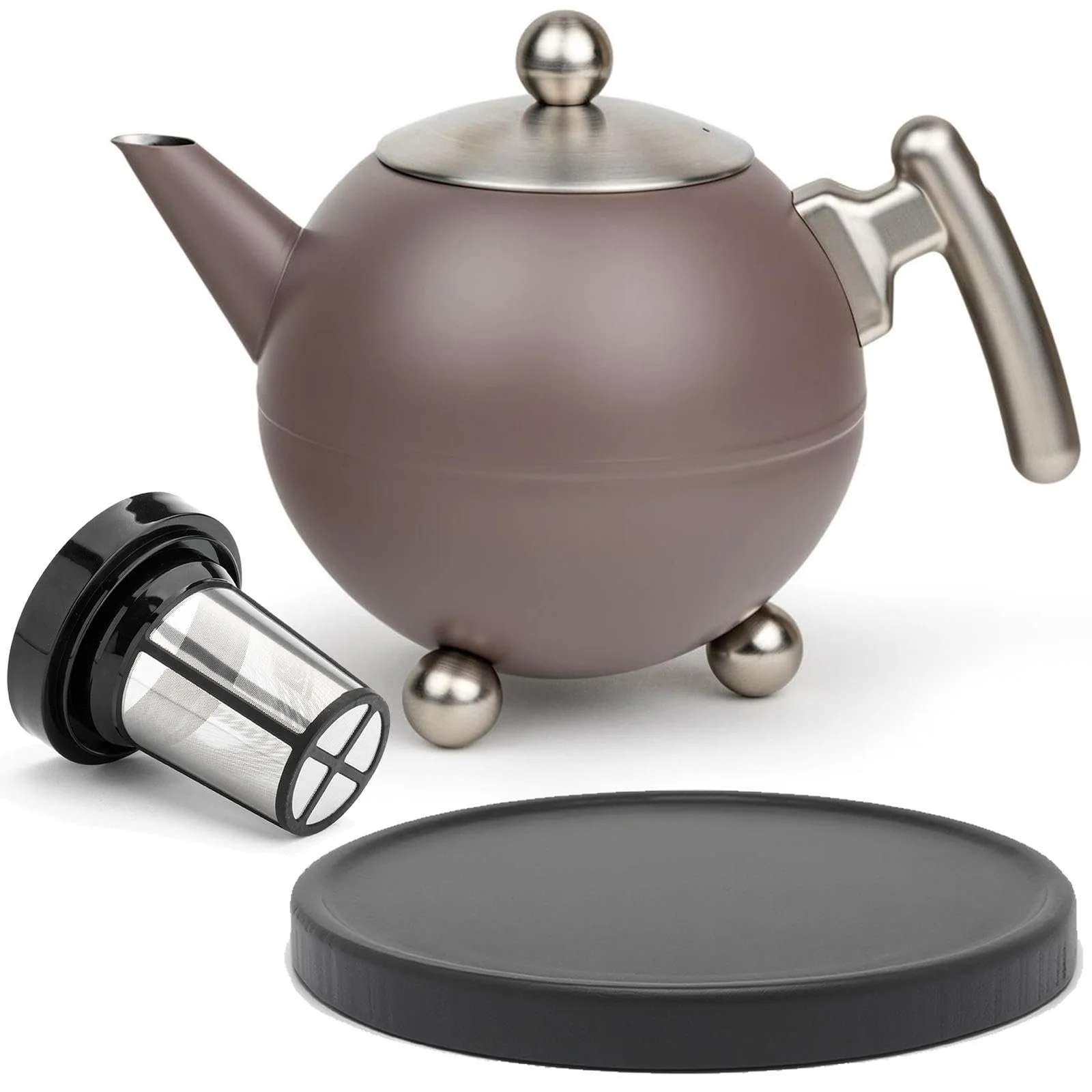 Чайник-заварник Bredemeijer Series Large Purple Ball 1.2 літра Фільтр з нержавіючої сталі Фіолетовий, фото №1