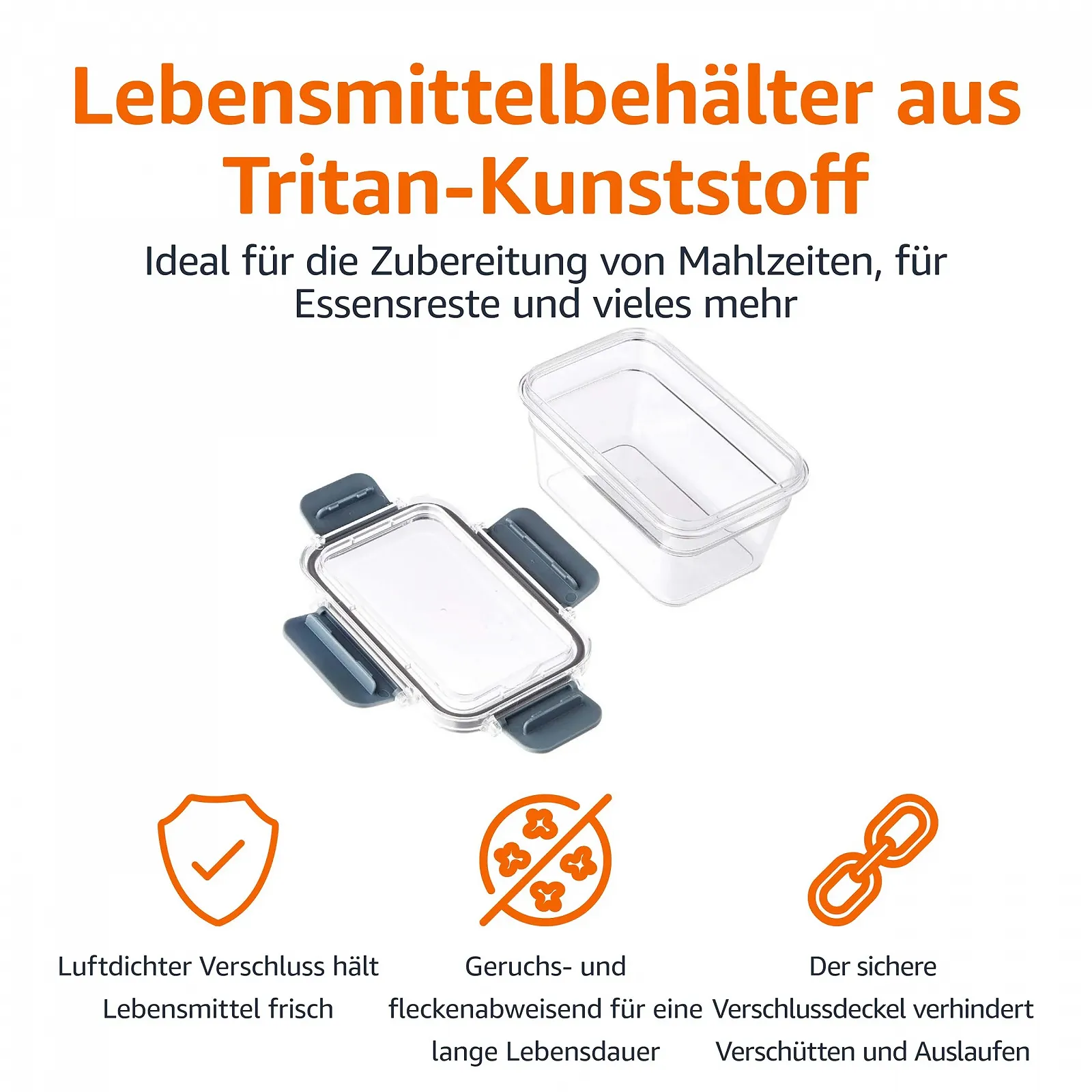 Контейнеры для хранения продуктов из тритана Amazon Basics Набор 22 шт. Прозрачные, фото №2