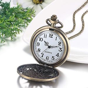 Карманные часы JewelryWe Мужские ретро Шестерёнки/Череп/Римские цифры/Карта мира знаков зодиака Цепочка Аналоговые кварцевые часы Кулон с цепочкой-ожерельем Бронзовый подарок для мужчин synthetic.ua - Фото 1