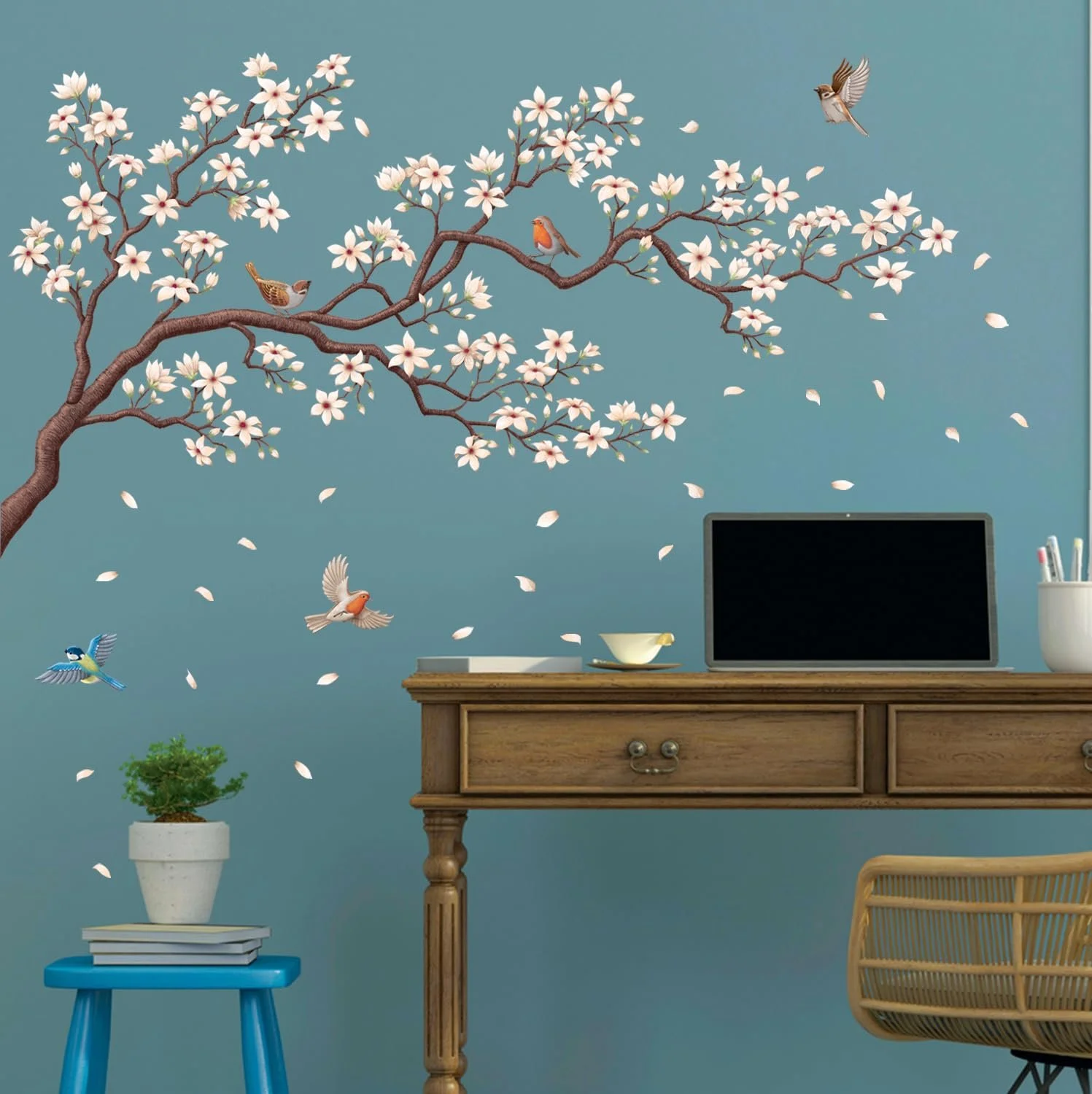 Наклейка на стіну DECOWALL SG2 2424 White Cherry Blossom Branch, фото №2